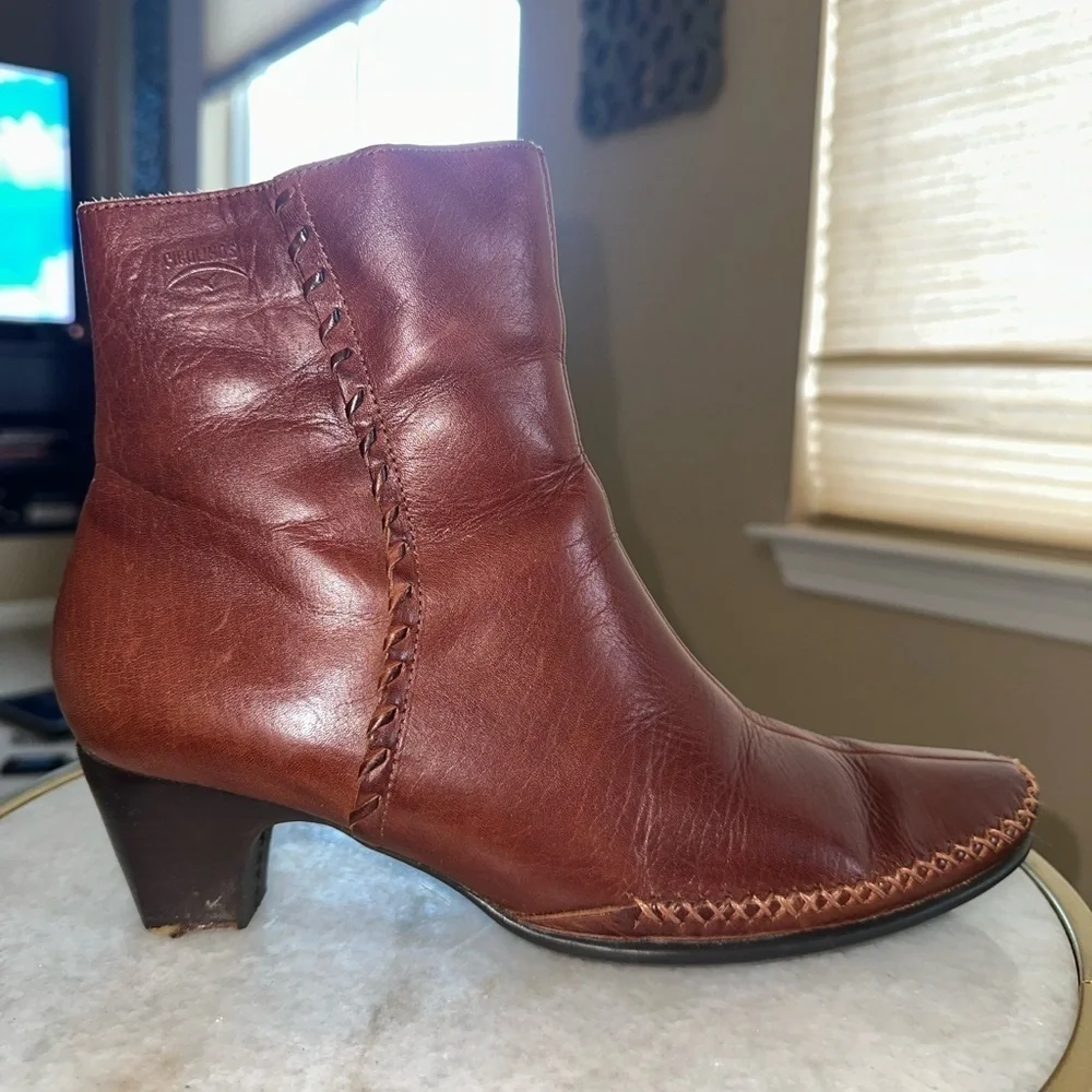 Pikolinos Brown Leather Ankle Boots with zipper - Size 39